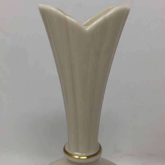 Lenox Wheat Design Bulbous Bud Vase VTG Ivory w/24K Gold Elegant Classic USA - Picture 6 of 10